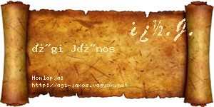 Ági János névjegykártya
